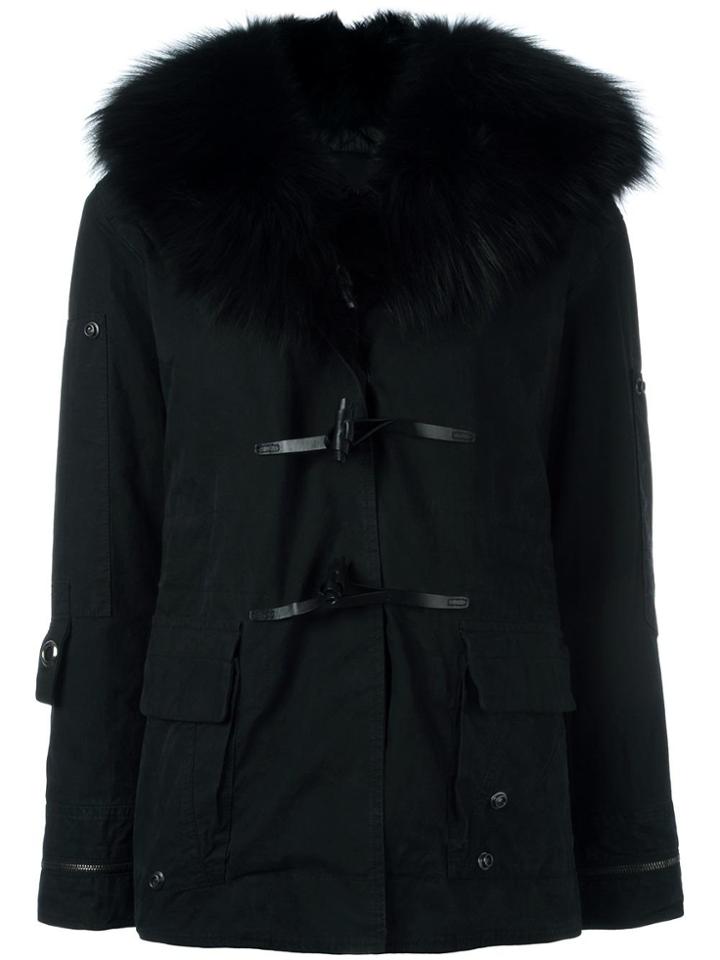 Ermanno Scervino Hooded Duffle Coat - Black