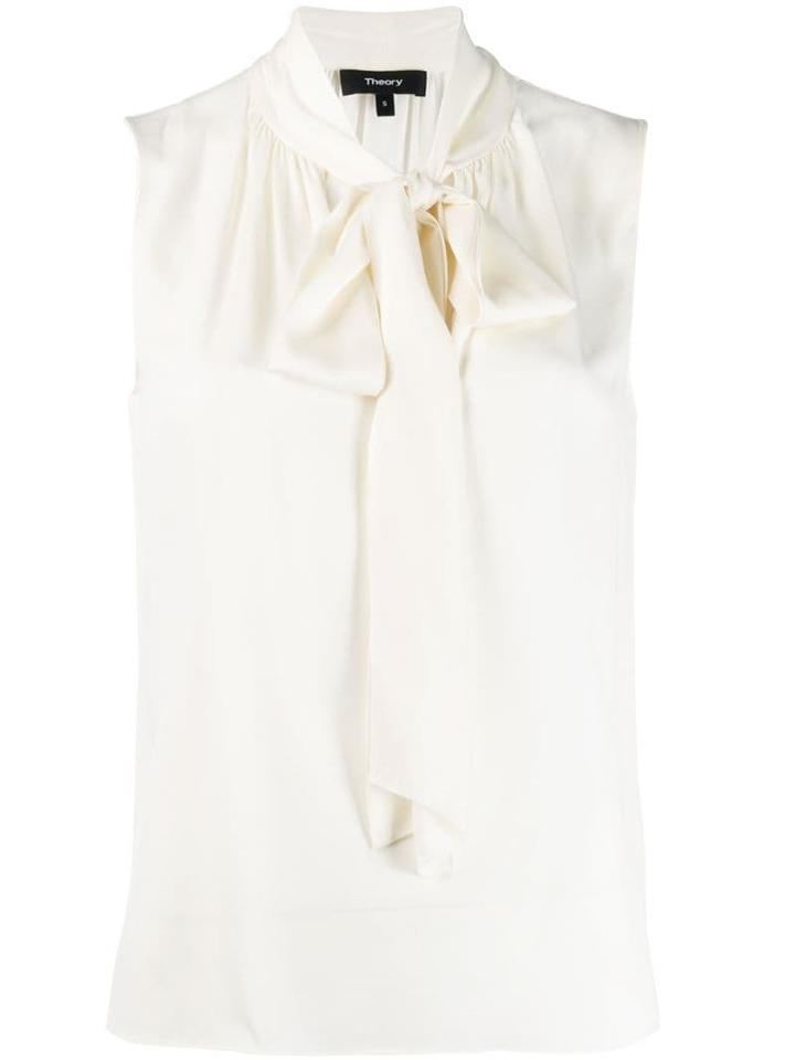 Theory Pussy Bow Blouse - Neutrals