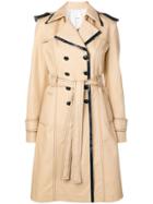 Pinko Double Breasted Trench Coat - Neutrals