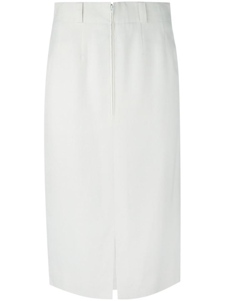 Jean Louis Scherrer Vintage High Waisted Mid Skirt - White