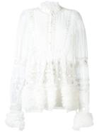 Amen - Embroidered Blouse - Women - Silk/polyamide/viscose/glass - 42, White, Silk/polyamide/viscose/glass