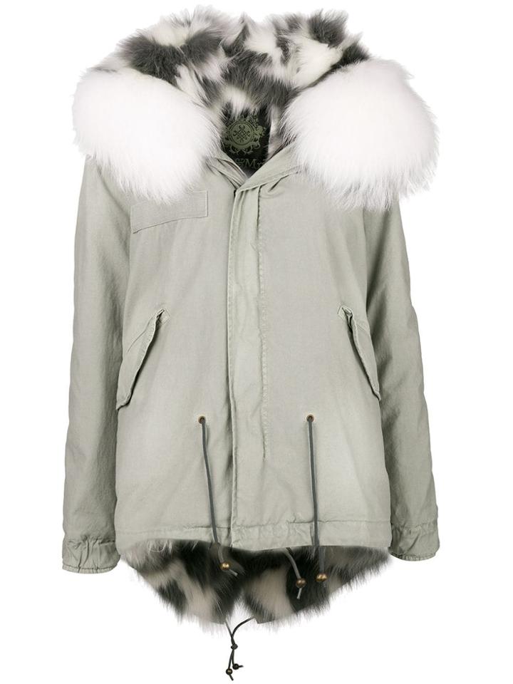 Mr & Mrs Italy Fur Hood Parka Coat - Grey