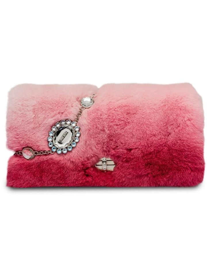 Miu Miu Miu Crystal Lapin Bag - F0f6w Fuchsia/white