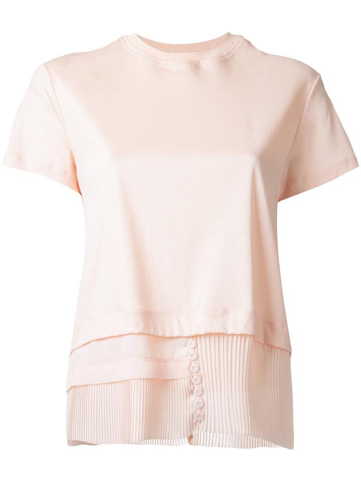 Carven - Pleated Layered Blouse - Women - Cotton - M, Pink/purple, Cotton