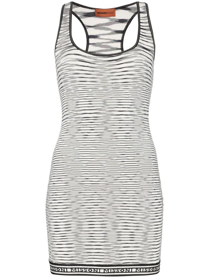 Missoni Mare Racerback Stretch-fit Patterned Mini-dress - Black