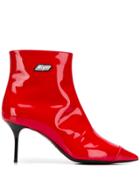 Msgm Stiletto Heel Ankle Boots - Red