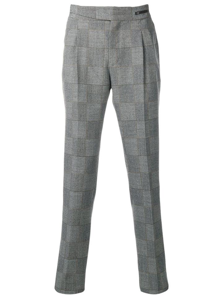 Pt01 Check Tailored Trousers - Black