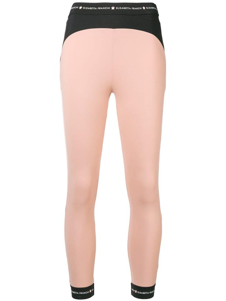 Elisabetta Franchi Logo Detail Leggings - Pink & Purple