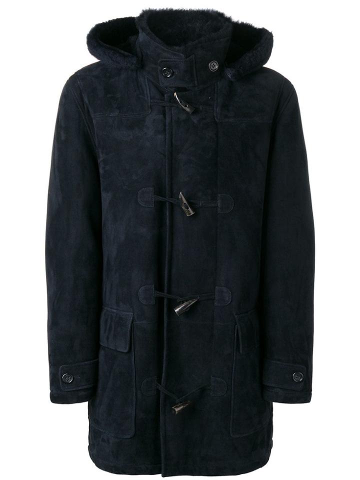 Liska Leather Duffle Coat - Blue