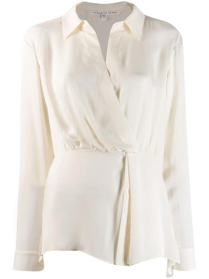 Veronica Beard Wrap Style Blouse - White