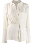 Veronica Beard Wrap Style Blouse - White