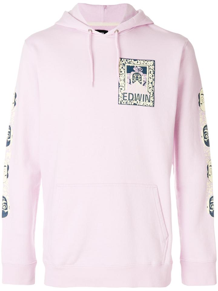 Edwin Logo Hooded Sweatshirt - Pink & Purple