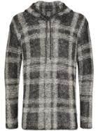 Martin Diment Check Knitted Hoodie - Black