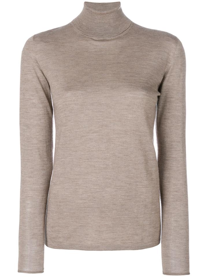 Le Tricot Perugia Roll Neck Sweater - Nude & Neutrals