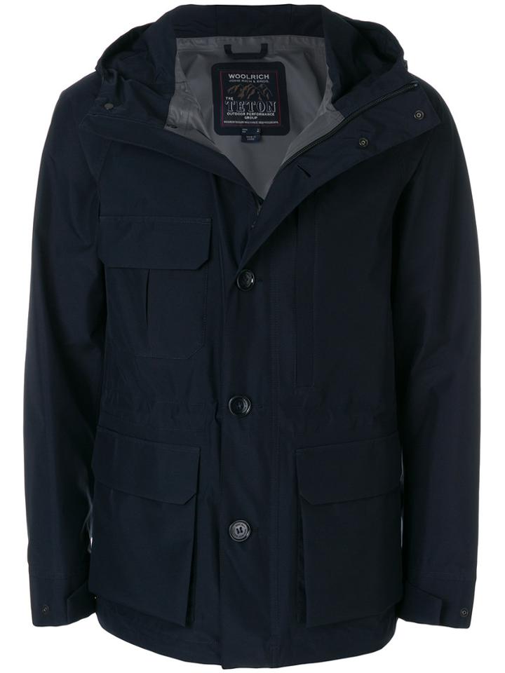 Woolrich Hooded Zip Jacket - Blue
