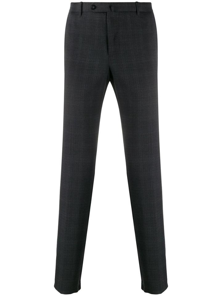 Incotex Cropped Check Patterned Trousers - Grey