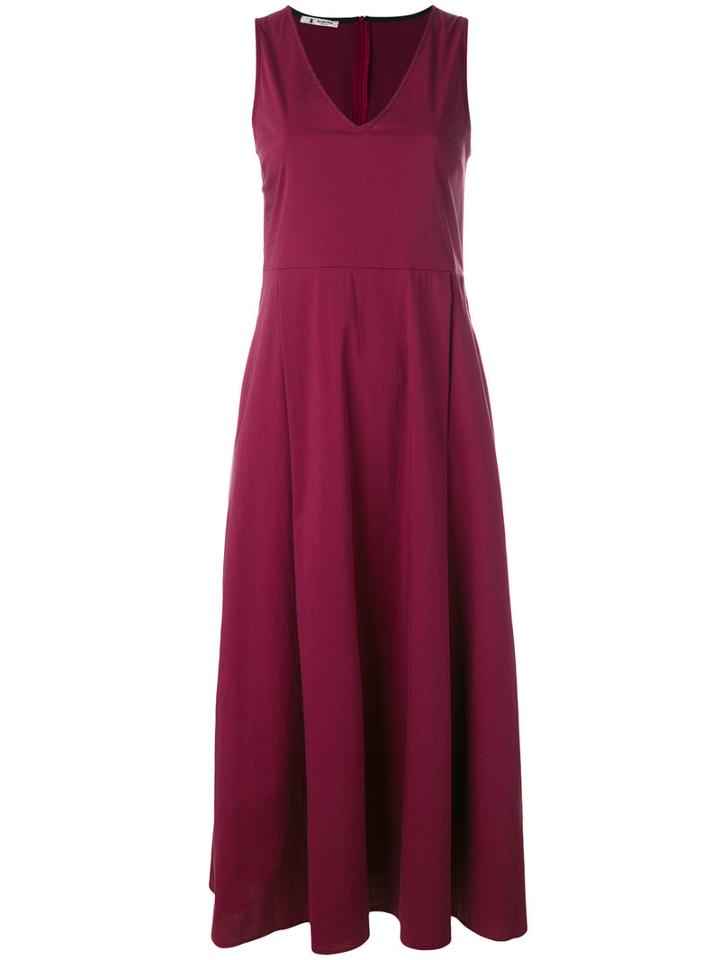 Barena Sleeveless Midi Dress, Women's, Size: 42, Pink/purple, Cotton/polyamide/spandex/elastane