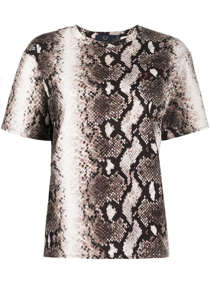 Fred Perry X Akane Utsunomiya Snakeskin Print T-shirt - Neutrals