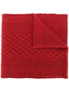 Pringle Of Scotland Cable Knit Scarf - Red