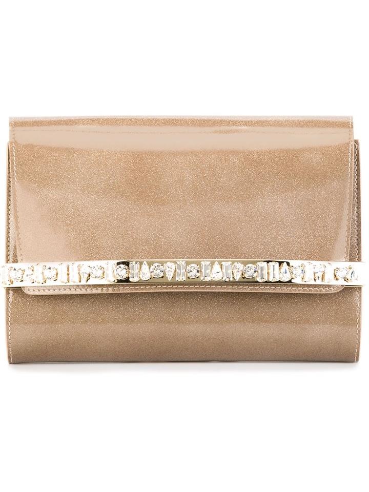 Jimmy Choo 'bow' Clutch, Women's, Grey