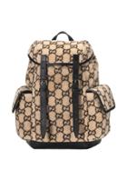 Gucci Monogram Print Backpack - Neutrals