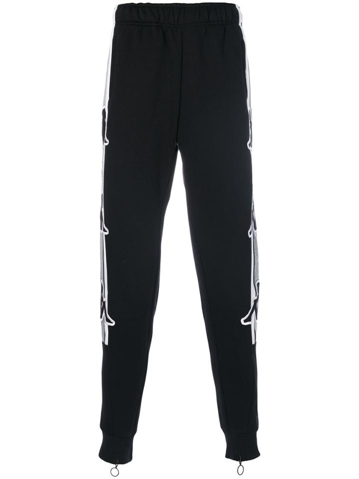 Kappa Branded Side Stripe Track Pants - Black