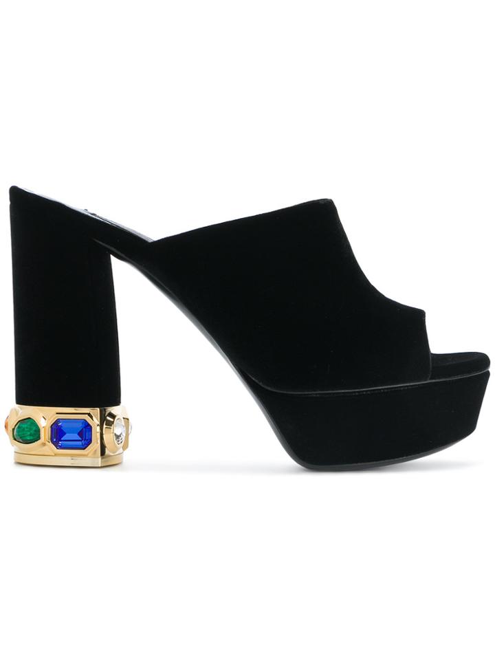 Casadei Bisanzio Heel Mules - Black