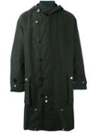 Diesel Black Gold Zipped Hooded Coat, Men's, Size: 50, Green, Cotton/polyester/nylon/polyester
