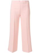 P.a.r.o.s.h. Cropped Straight-leg Trousers - Pink & Purple