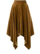 Roarguns Asymmetric Midi Skirt - Brown
