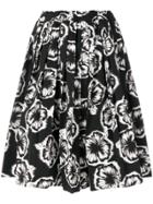 Prada Hibiscus Printed Skirt - Black