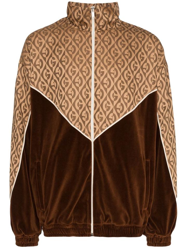 Gucci Rhombus Logo Track Jacket - Brown