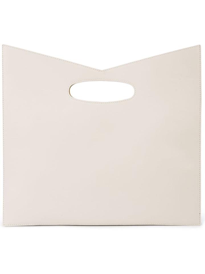 Sara Battaglia Round Handle Clutch - Neutrals
