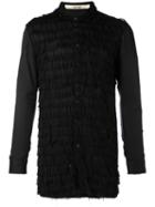 Damir Doma - Layered Frayed Shirt - Men - Cupro/viscose - M, Black, Cupro/viscose