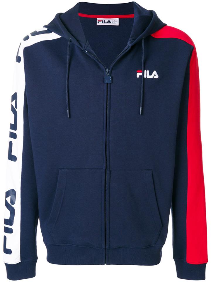 Fila Zip Front Hoodie - Blue