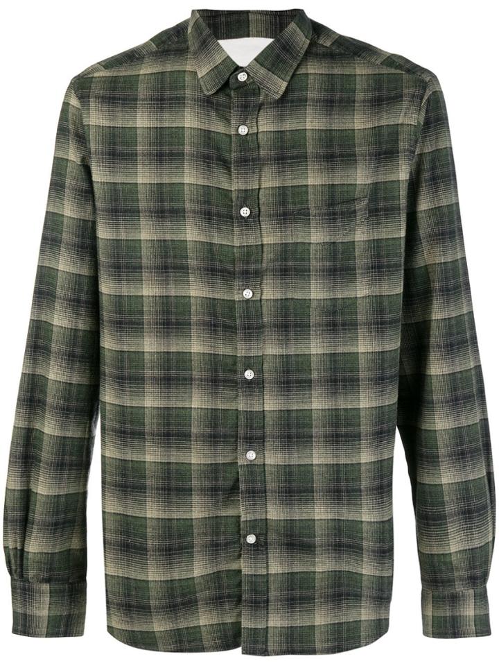 Officine Generale Check Flannel Shirt - Green