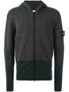 Stone Island Hooded Zip-up Jacket, Men's, Size: Medium, Grey, Acrylic/polyamide/spandex/elastane/alpaca