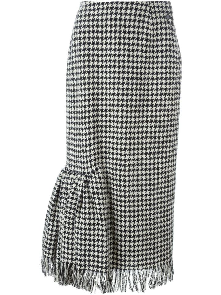 Yohji Yamamoto Vintage Houndstooth Skirt - Black