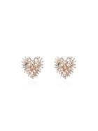 Suzanne Kalan 18kt Rose Gold Fireworks Diamond Heart Earrings