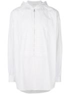 Cédric Charlier Zipped Hooded Shirt - White