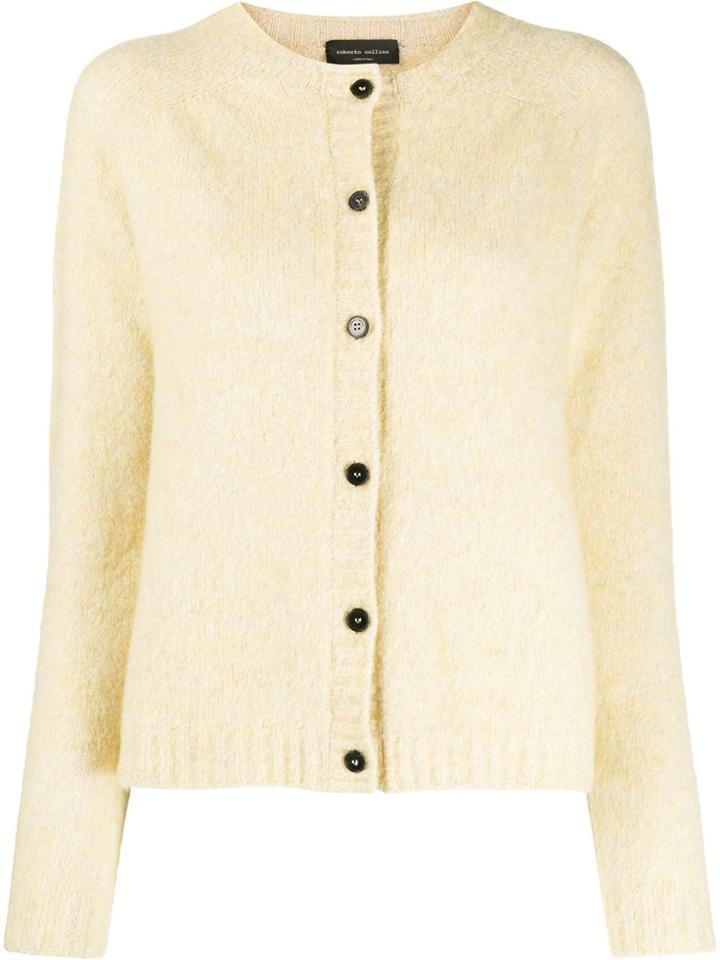 Roberto Collina Round Neck Textured Cardigan - Neutrals