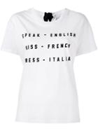 Zoe Karssen Printed Front T-shirt, Women's, Size: Medium, White, Cotton