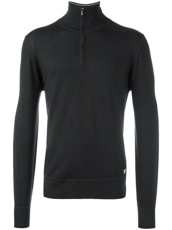 Cp Company Zipped Turtleneck Jumper, Men's, Size: 50, Grey, Wool