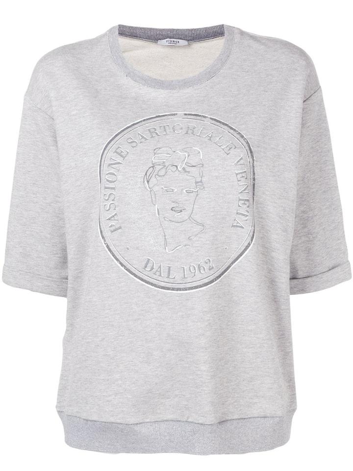 Peserico Short-sleeved Sweatshirt - Grey