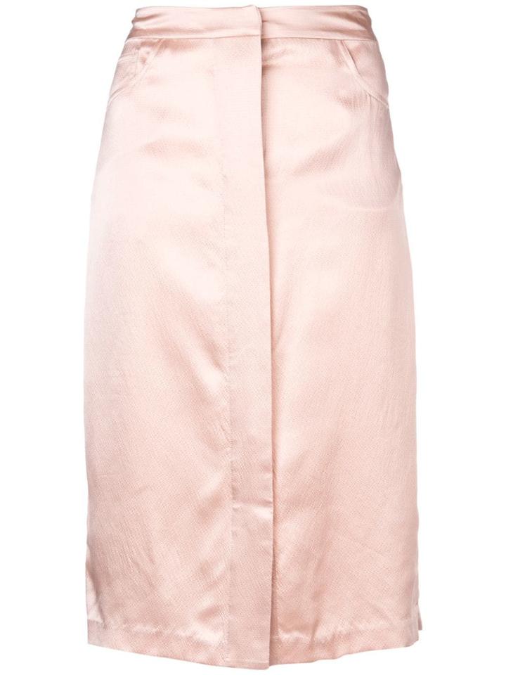 Fleur Du Mal Hammered Silk Placket Front Skirt - Pink