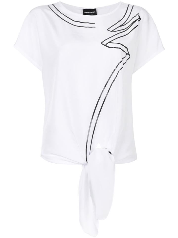 Emporio Armani Asymmetric Print T-shirt - White