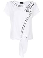 Emporio Armani Asymmetric Print T-shirt - White