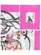 Emilio Pucci - Floral Print Frayed Scarf - Women - Cashmere/silk - One Size, Pink/purple, Cashmere/silk