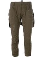Dsquared2 Cropped Trousers, Women's, Size: 40, Green, Cotton/polyacrylic