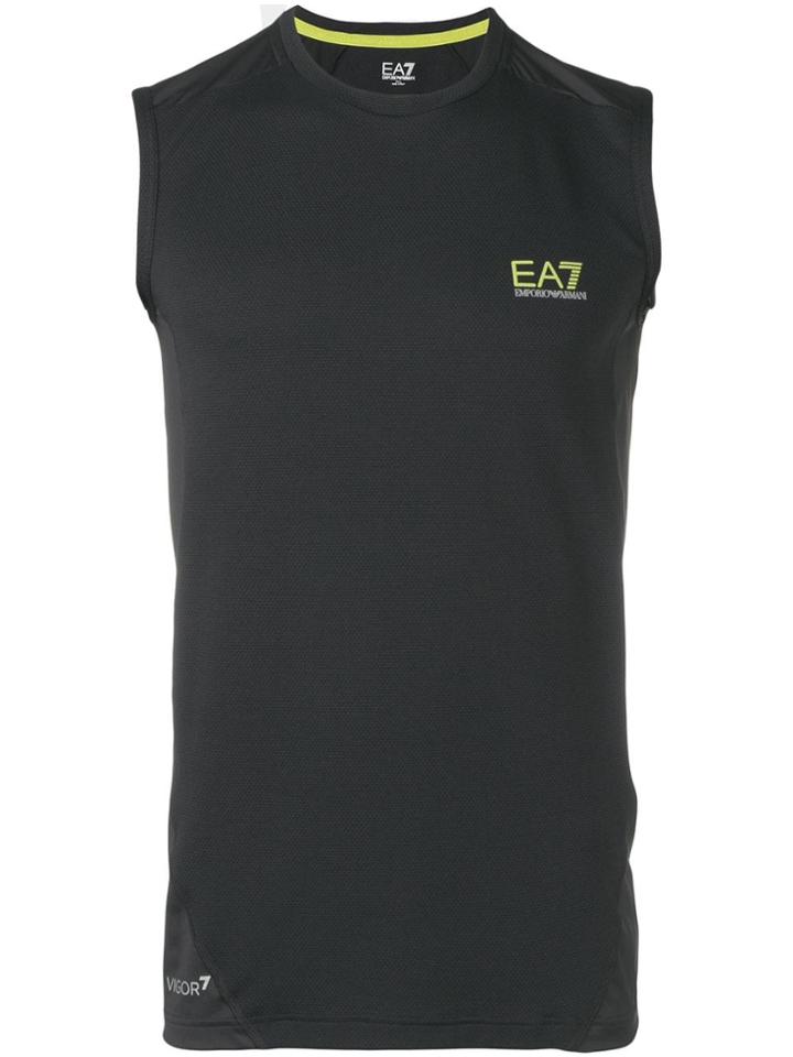 Ea7 Emporio Armani Logo Print Tank Top - Black